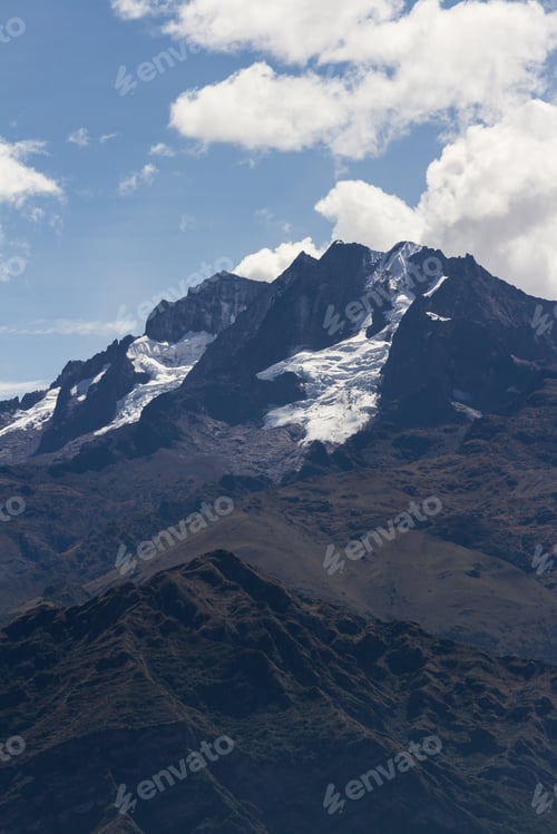 Preview: Close Up Of A Large Mountain In The Peruvian Andes With Snow Pack