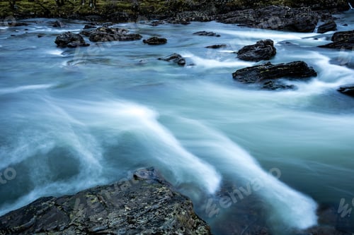 Preview: Long Exposure Shot Of The Waterfalls In Glen Orchy Near Bridge Of Orchy In The Argyll Region Of The