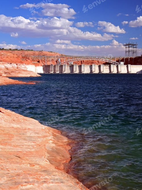 Preview: Glen Canyon Dam On The Colorado River Vertical View