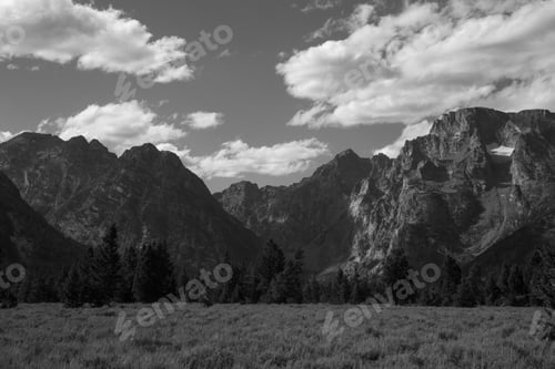 Preview: Teton Mountains In Black And White
