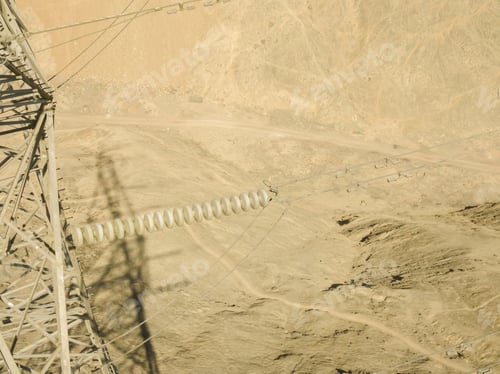 Preview: Power Line With Dust In Lima Peru. Tower, Electricity.
