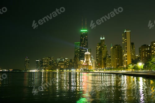 Preview: Chicago Skyline At Night