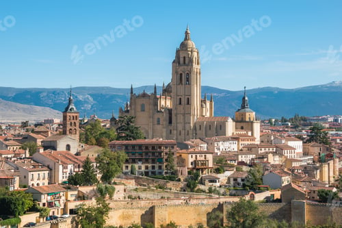 Preview: View Of The Cathedral Of Segovia From Alcazar Of Segovia - Segovia, Spain