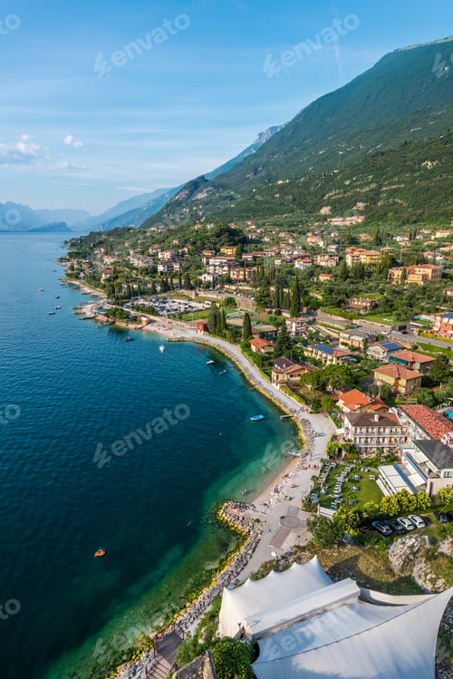 Preview: View Over The Malcesine Town And Lake Garda From The Scaliger Castle, Lake Garda, Italy