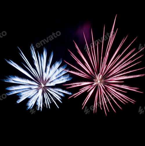 Preview: Fireworks Display On The Night Sky Welcoming A New Year