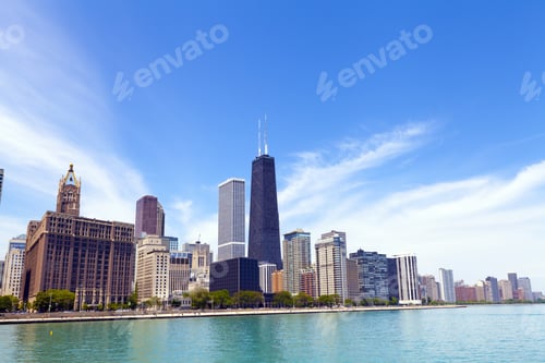 Preview: Chicago Skyline With Blue Clear Sky