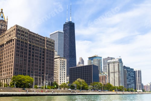 Preview: Chicago Skyline With Blue Clear Sky