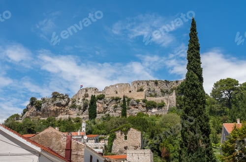 Preview: Homes With Fortress On Hilltop In The Coastal Town Of Novigrad In Croatia
