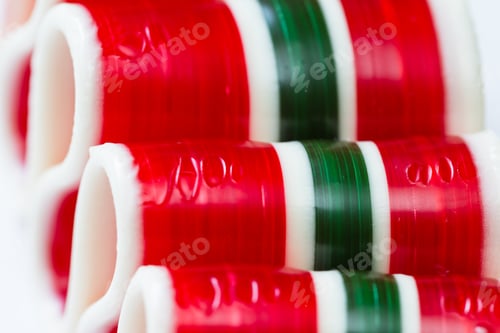 Preview: Close Up Of Classic Had Made Ribbon Candy For A Holiday Background