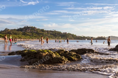 Preview: Playa Flamingo, Costa Rica - December 30: People Enjoying The Last Days Of 2017 In A Warm Beautiful