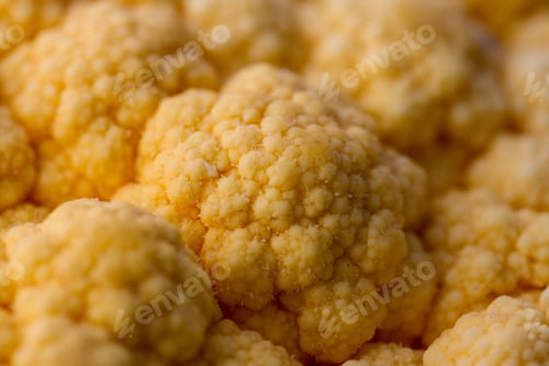 Preview: Macro Of A Yellow Cauliflower Showing Detail And Shapes