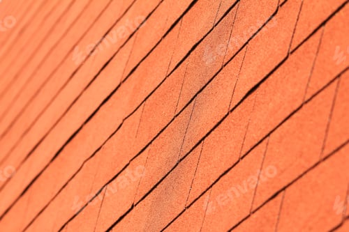 Preview: The Roof On A Red Barn Is Composed Out Of A Multitude Of Shingles. With Patterns, Shapes And