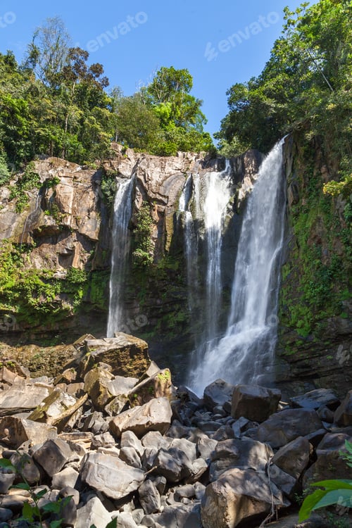 Preview: Beautiful Waterfalls In The South Pacific Of Costa Rica, Nauyaca Falls Surrounded By Dense