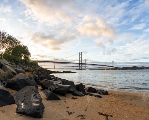 Preview: South Queensferry, Scotland - September 16 2019: Afternoon View Of The Two Newest Of The Forth