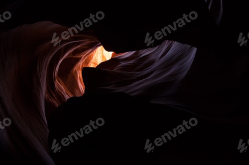 Preview: Dark Slot Canyon With Hot Spots, For Background