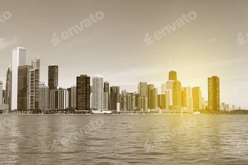 Preview: Chicago Skyline With Blue Clear Sky