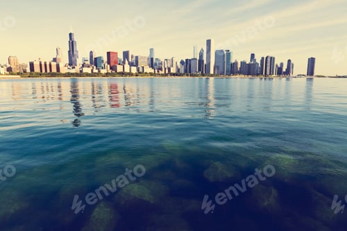 Preview: Chicago Skyline With Blue Clear Sky
