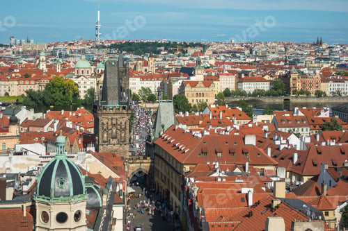 Preview: Broad View Of Prague During The Afternoon From A Viewpoint At St. Nicholas Church - Prague, Czech