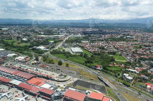 Preview: San Jose, Costa Rica - May 24 : Aerial View Of The City Of Alajuela With A Partial View Of The