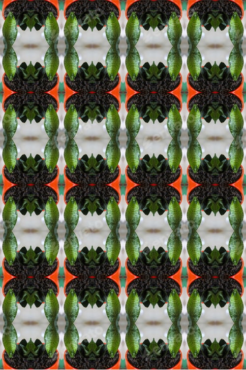 Preview: A Sansiveria House Plant Abstract With A Bright Orange Glazed Pot 0315