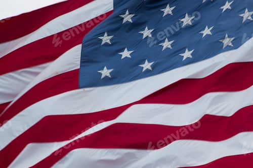 Preview: American Flag Ripples Background with Red White and Blue