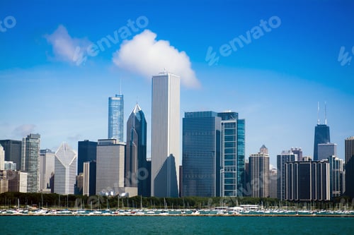Preview: Downtown Chicago With Blue Sky