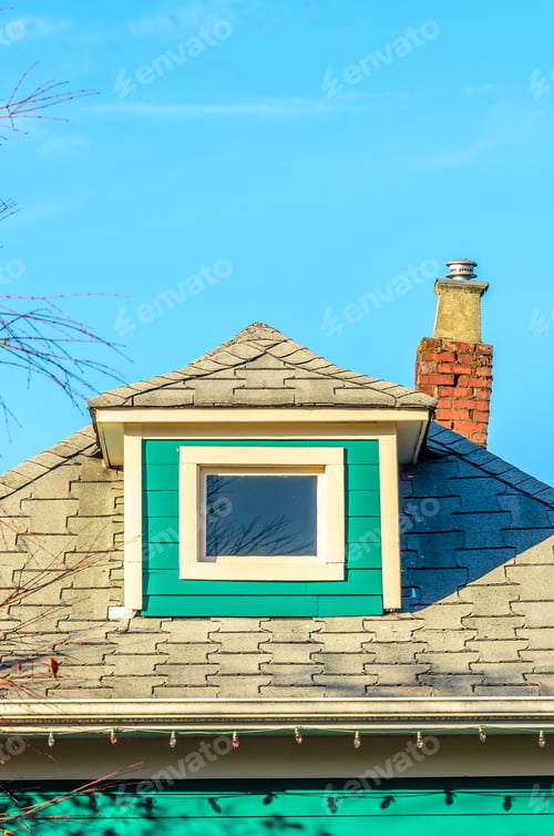 Preview: The Top Of The House Or Apartment Building With Nice Window.