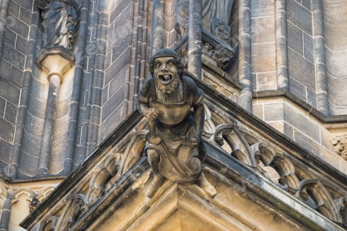Preview: Details Of Some Gargoyles That Can Be Seen At St. Vitus Cathedral - Prague, Czech Republic