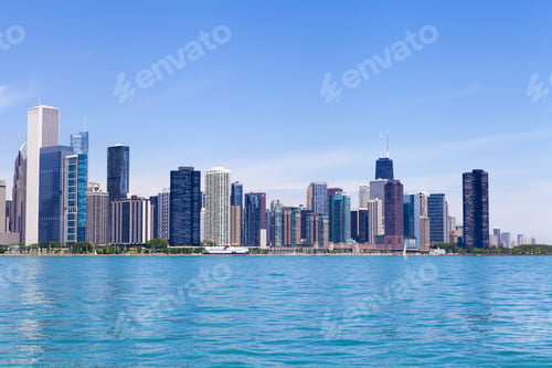 Preview: Chicago Skyline With Blue Clear Sky