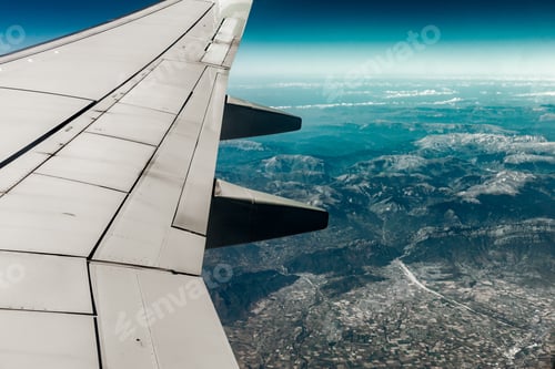 Preview: Scenic Aerial View At Mountain Range From Airplane, Canada
