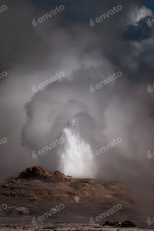 Preview: Geyser Spewing Water In Yellowstone Park