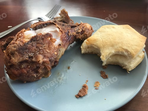 Preview: A Plate Of Fried Chicken And Biscuits 5335