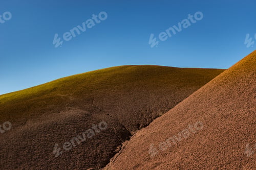 Preview: Beautiful Formation With Two Dark Red Clay Stone Hills In Painted Cove Trail At Painted Hills, John