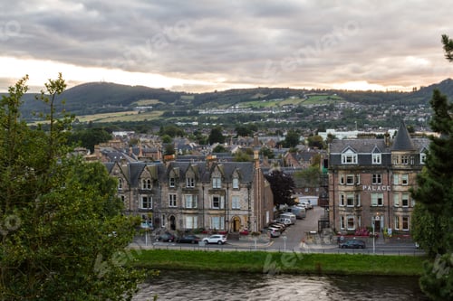 Preview: Scotland - September 07 2019: View Of The City From The Inverness Castle At Sunset, Uk September