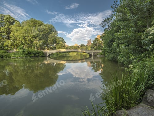 Preview: The Bow Bridge Is A Cast Iron Bridge Located In Central Park, New York City, Crossing Over The Lake