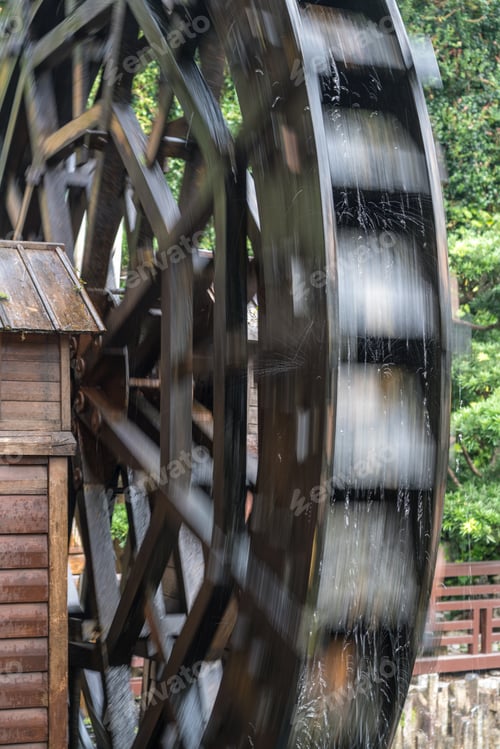 Preview: Waterwheel In The Nan Lian Garden By Chi Lin Nunnery In Hong Kong
