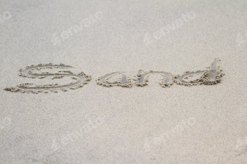 Preview: The Word Sand Written On Sand In A Tropical Beach