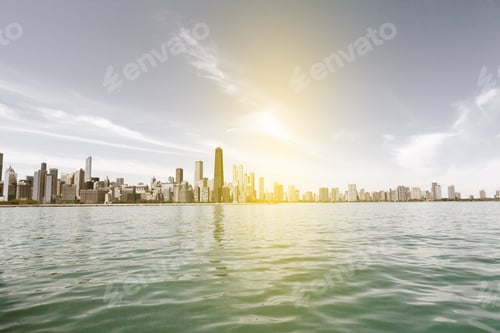 Preview: Chicago Skyline With Blue Clear Sky