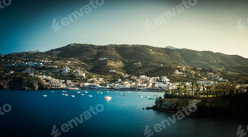 Preview: Aerial View Of Island With Coastal Town And Mountain, Crete, Greece