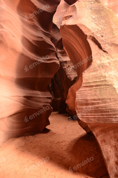 Preview: Beautiful View Of A Red Rock Sandstone Slot Canyon In Arizona.