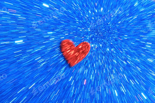 Preview: Blue And Red Heart Background - Abstract Art, Color And Texture - Blur Of Emotion And Love Will