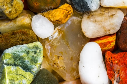 Preview: Close Up Of A Bunch Of Small Naturally Polished Stones Found In The Oregon Coast In A Variety Of
