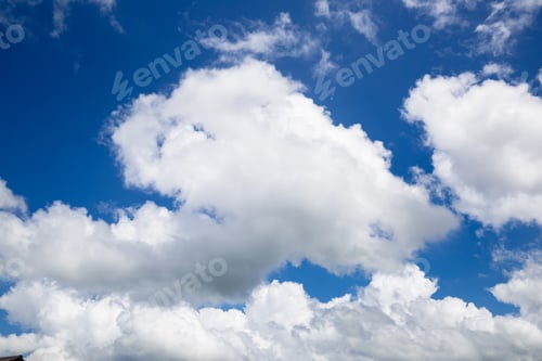 Preview: Image Of The Sky, Big Rainy Clouds. Blue Sky With White Clouds.