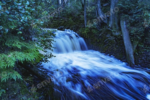 Preview: Wonderful Rolley Falls Water Flow View After Rainfall, Mission Bc Canada.