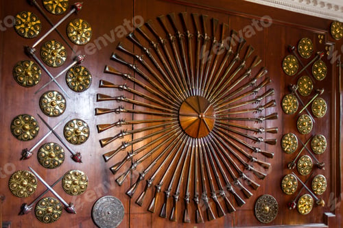 Preview: Perthshire Scotland - September 10 2019: Fire Arms And Armor Inside Of Blair Castle In The Scottish