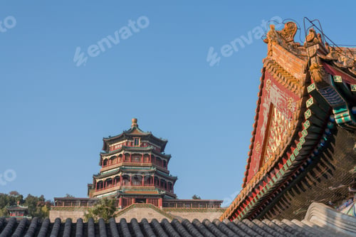 Preview: Detail Of Roof Carving At The Emperor Summer Palace In Beijing, China