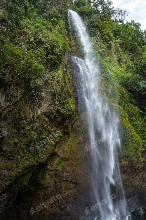 Preview: Beautiful Pristine Waterfall In The Rainforest Of Costa Rica