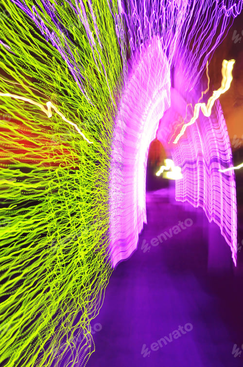 Preview: Christmas Season Night Lights - Abstract Art And Background Beauty Of Wonder - Gateway Portal To