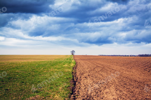 Preview: American Farmland With Stormy Sky