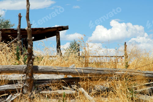 Preview: Ruins Of An Old Abandoned Ranch In The Southwest, Scenic, Landscape, Wall Art